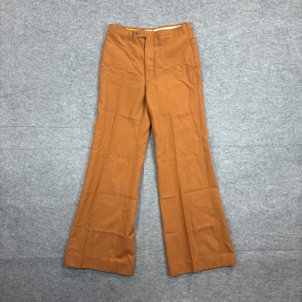 Vintage Cotler 60s 70s Brown Bell Bottoms Flare Pants Talon Zip Size 27